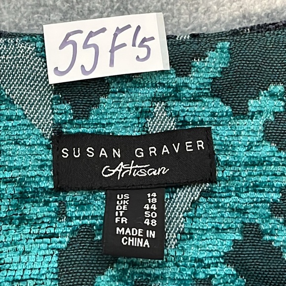 Susan Graver Artisan Jacket Size 14 Boho Carpet Mature Grunge Festival Artsy - Picture 6 of 13